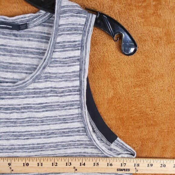 T ALEXANDER WANG Womens Top Medium Gray Stripe Tank Pullover Linen - Picture 5 of 7